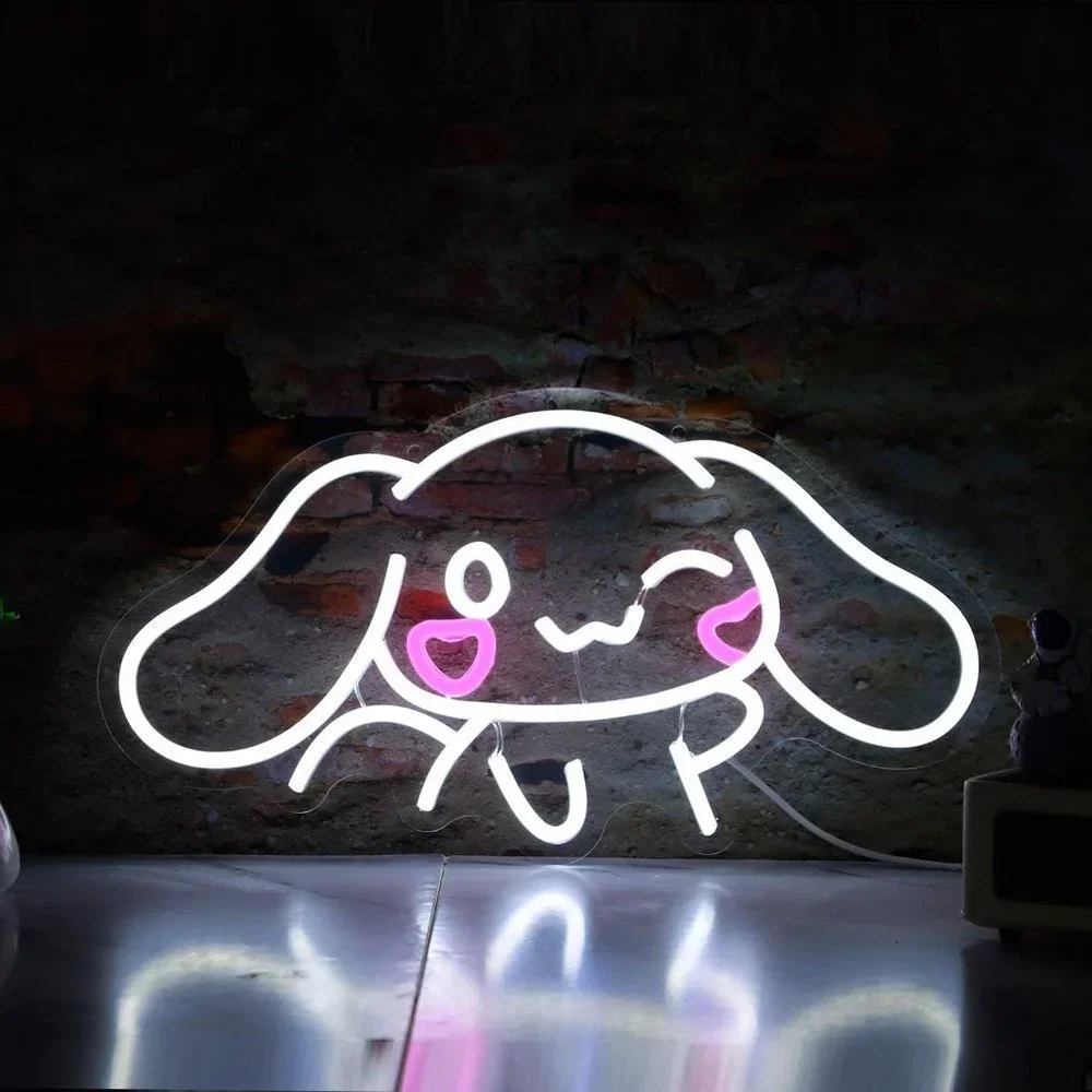 Neon Cinnamoroll Bunny Kawaii Cartoon Cute Chibi Teen Kids Girl Room Wall Decor - Picture 4 of 6